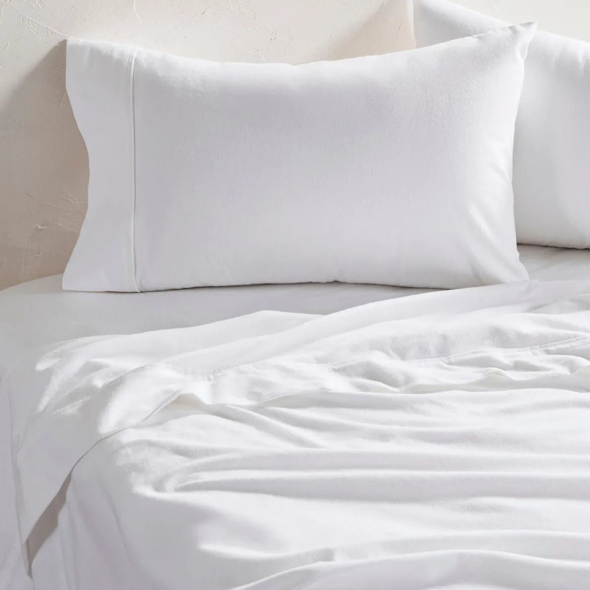 White Cotton Flannelette Sheet Set