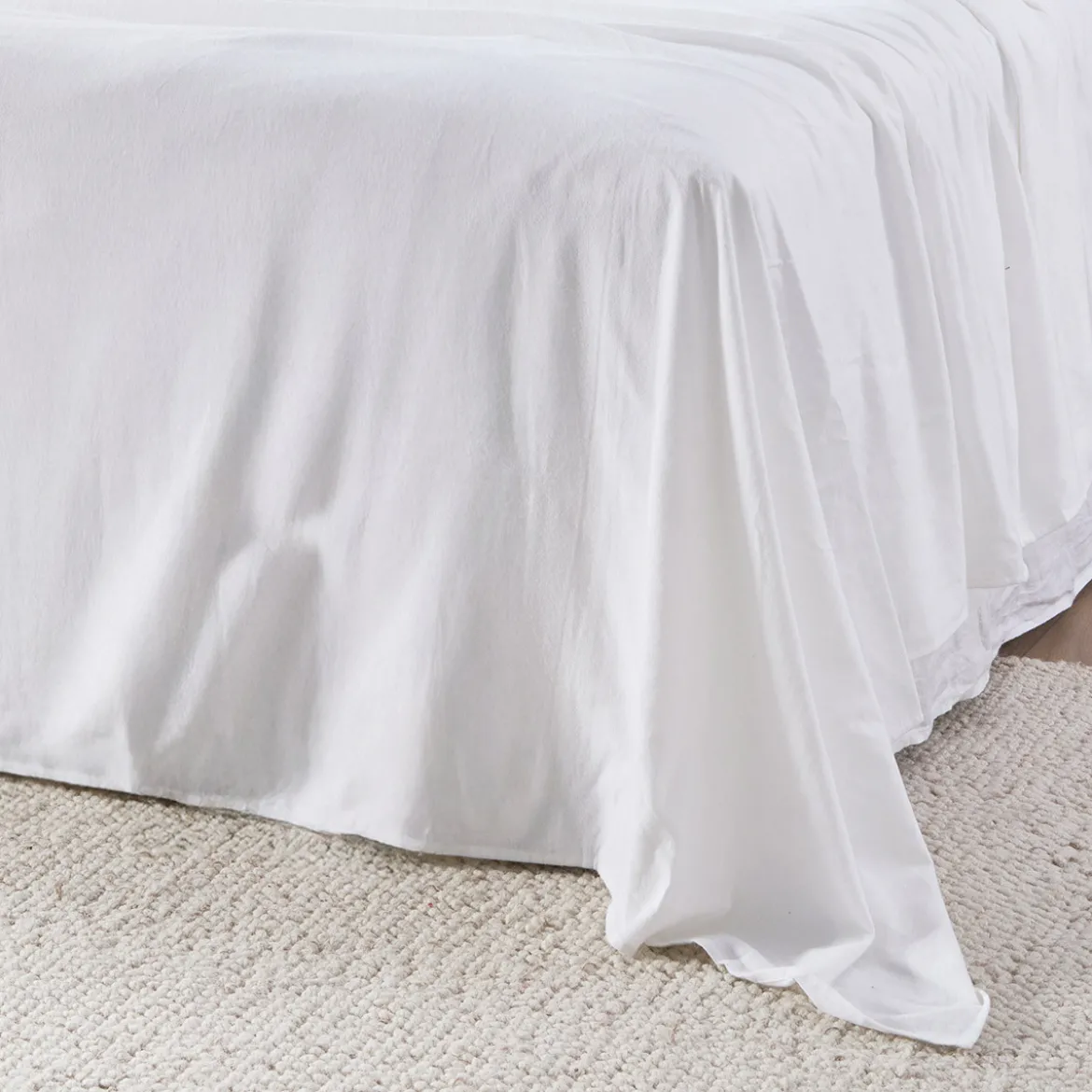 White Cotton Flannelette Sheet Set