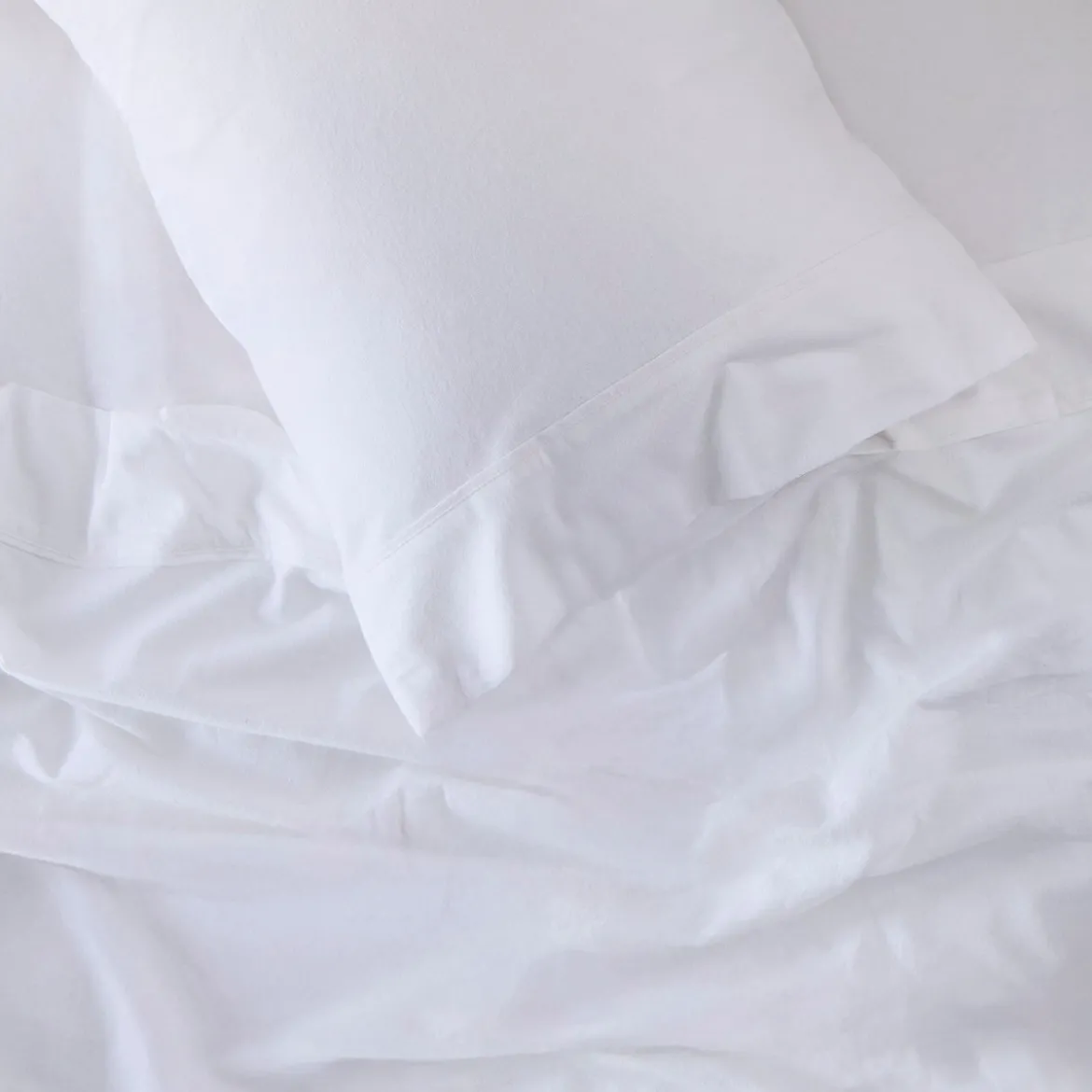 White Cotton Flannelette Sheet Set