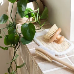 Wooden Bath Brush and Pumice Stone